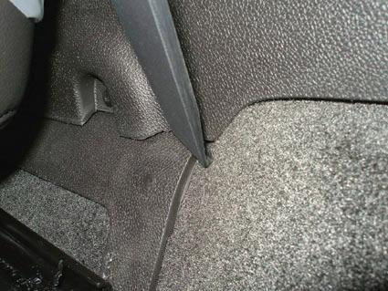 Detalj av interiör i Chevrolet Avalanche 07-10, konsolområdet.