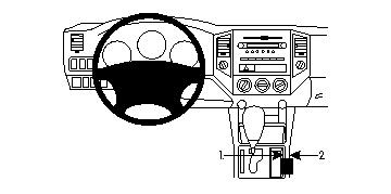 Illustration av Toyota Tacoma 05-15:s instrumentbräda och konsol.