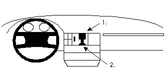 Monteringsbygel för Audi 100, diagram med placering och komponenter.