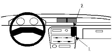 Monteringsbygel för Suzuki Swift 89-91, visar insidan av instrumentpanelen.