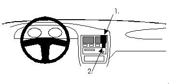 Monteringskonsol för Nissan Primera 91-95 med centrerad layout.