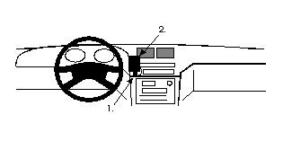 Monteringsschema för ProClip i Honda Legend 91-95, centrerad placering.