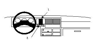 Instrumentbräda med ratt och kontroller i en Volkswagen Caravelle 91-95.