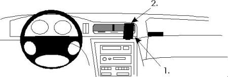 Montering av ProClip för BMW 840-850 E31, visad från framsidan av instrumentpanelen.