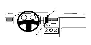 Monteringsbygel för Volkswagen Caddy, placering av komponenter i bilen.