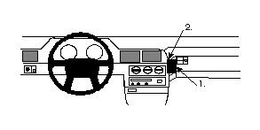 Instrumentbräda med ratt, kontroller och skärmar för Volvo S90/V90 97-98.