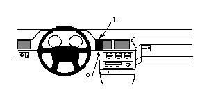 Illustration av Volvo S90/V90 interiör, med fokus på instrumentpanel och ratt.