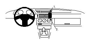 Instrumentbräda med ratt, knappar och växelspak för Alfa Romeo 155.