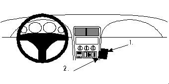 Illustration av BMW Z3-interiör med instrumentpanel och kontroller.