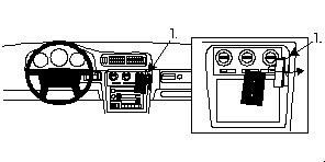 En schematisk bild av instrumentbrädan för Volvo C70/S70/V70 97-00.