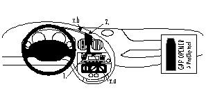 Interiör av Ford Ka 97-08 med instrumentbräda och kontroller.