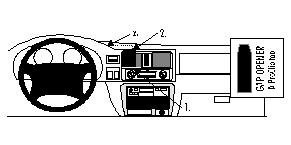 Instrumentbräda med kontroller och display för Opel Frontera 99-03.