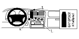 En illustration av instrumentpanelen i Toyota HiLux 98-05.