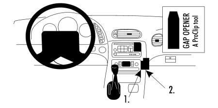 Instrumentbräda med monteringsanvisningar för ProClip till Chevrolet Corvette 97-04.