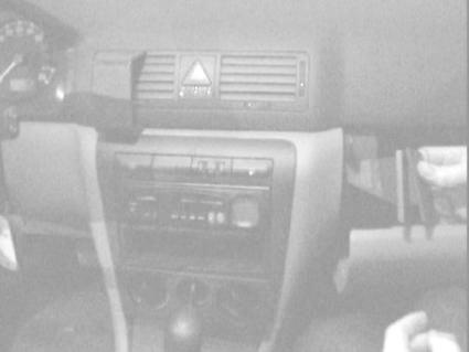 Instrumentbräda i Skoda Octavia, inklusive luftutlopp och stereo.