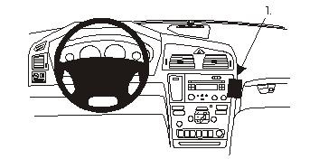 Bild visar bilens instrumentbräda med ratten och kontrollpanel.