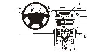 En enkel ritning av instrumentpanelen i en Landrover Range Rover 02-06.