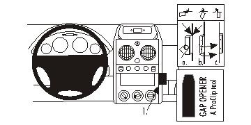 En illustration som visar kontrollpanel och ratten för Citroen Berlingo 03-08.