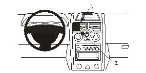 Bild av instrumentbräda med ratt och centerkonsol för Renault Mégane 03-09.