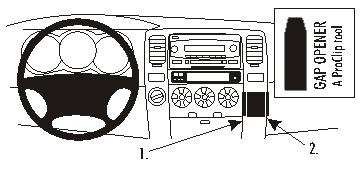 Illustration av Toyota 4-Runner 03-09 interiör med kontroller och instruktioner.