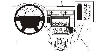 Diagram av instrumentpanelen med verktyg och öppningspunkter.
