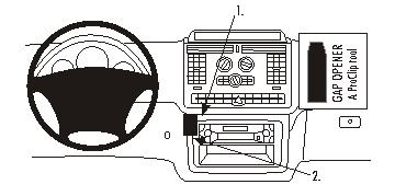 Bild av instrumentbräda för Mercedes Benz Vito 04-06 med anvisningar.