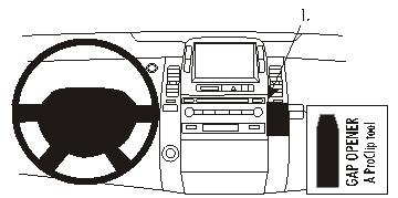 Instrumentpanel med infotainmentsystem och kontroller för Toyota Prius 04-09.