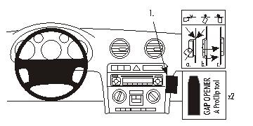 Instrumentbräda med kontroller och luftventiler för Audi A3 03-06.