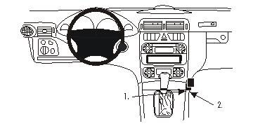 Instrumentbräda med ratt och centralkonsol för Mercedes Benz C-Klass 00-06.
