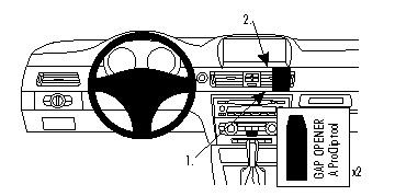 Instrumentpanel med navigationssystem och verktyg för installation.