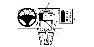 Illustration av instrumentpanel och ratt i Subaru Impreza 05-07.