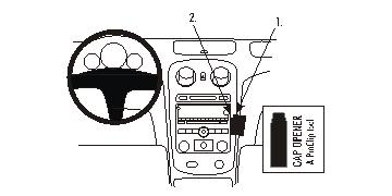 Illustration av instrumentpanel med monteringsbygel för Chevrolet HHR.