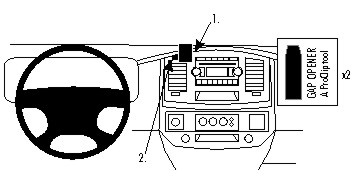 Diagram som visar instrumentpanel och verktyg för Dodge Ram Pick Up 06-08.