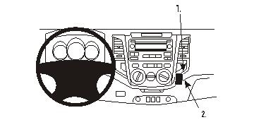 Illustration av instrumentpanel och kontroller i Toyota HiLux 06-11.