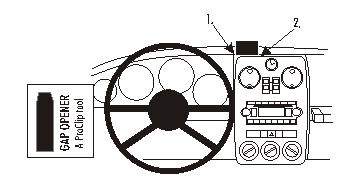 Instrumentbräda med ratt och kontrollpanel för Chrysler PT Cruiser.