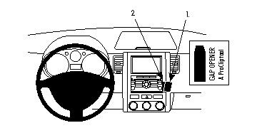Navigationsskärm och instrumentpanelen i Nissan X-Trail 08-13.
