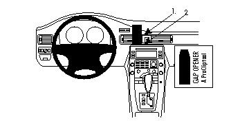 Diagram över instrumentpanel och cap opener för Volvo S80/V70/CX70.