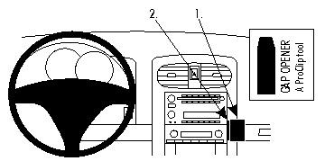 Illustration av monteringsanvisning för ProClip i Chevrolet Corvette.