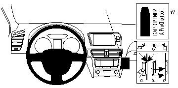 Illustration av instrumentbräda och verktyg för Audi Q5 09-14.