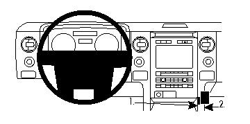 Bild av bilens interiör med ratt och kontrollpanel för Ford F-Series 150 09-14.