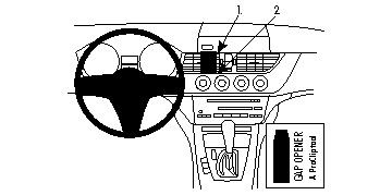 Illustration av BMW Z4-instrumentpanel med kontroller och öppnare.