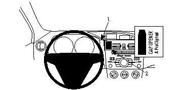 Ritning av bilens instrumentpanel för Mazda 3 10-13.