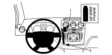 Bild av instrumentpanel och kontrollknappar i Ford Transit Connect/Tourneo Connect 10-13.