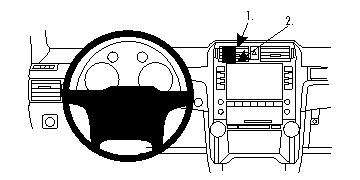 Diagram av Lexus GX 10-15 instrumentbräda med ratt och infotainmentsystem.