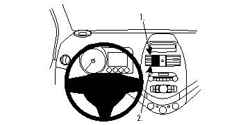 Illustration av Chevrolet Spark 11-14:s instrumentbräda och kontroller.