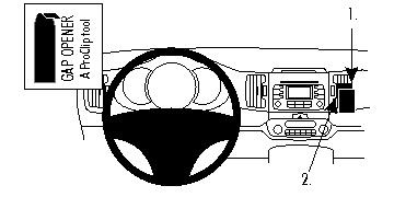 Instrumentpanel med ratt och verktyg för att öppna fogar.