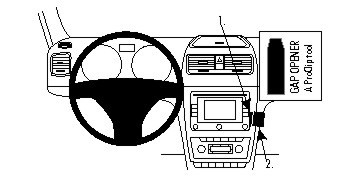 Instrumentpanel med navigationssystem och kontroller.