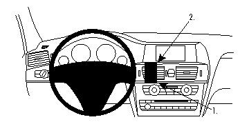 Instrumentpanelslayout med ratt och kontrollpanel för BMW X3 11-14.