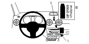 En illustration av Audi A1:s interiör med knappar och kontroller.