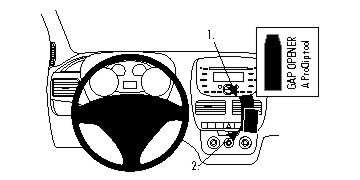 En diagram som visar Fiat Doblo 10-14:s instrumentbräda med kontroller.